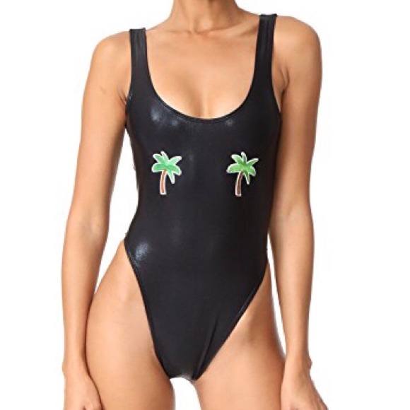 PRIVATE PARTY Other - ⚡️PRIVATE PARTY Glossy Black Palm Tree One Piece